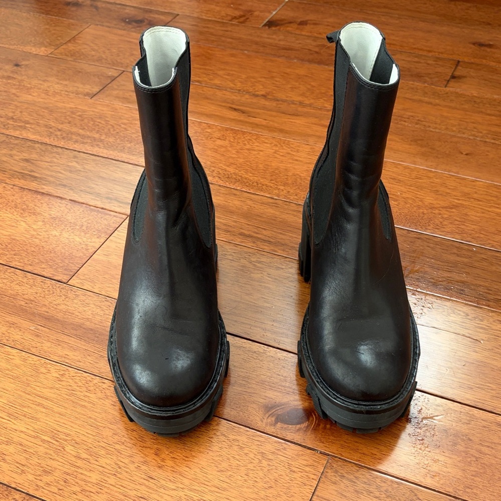 Black Leather Chelsea Boots